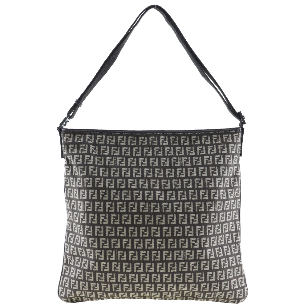 FENDI Zucchino Hobo Bag Canvas Brown